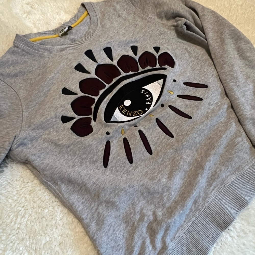 Kenzo Kids Gray Sweatshirt with Eye Design
